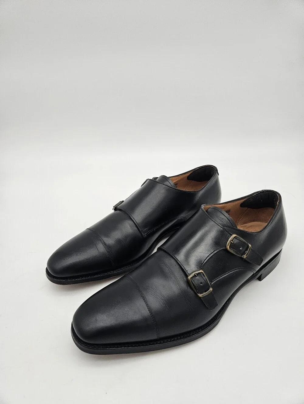 Joseph Cheaney Double Monk Buckle Black Shoes Men US Sz 11 Made in England